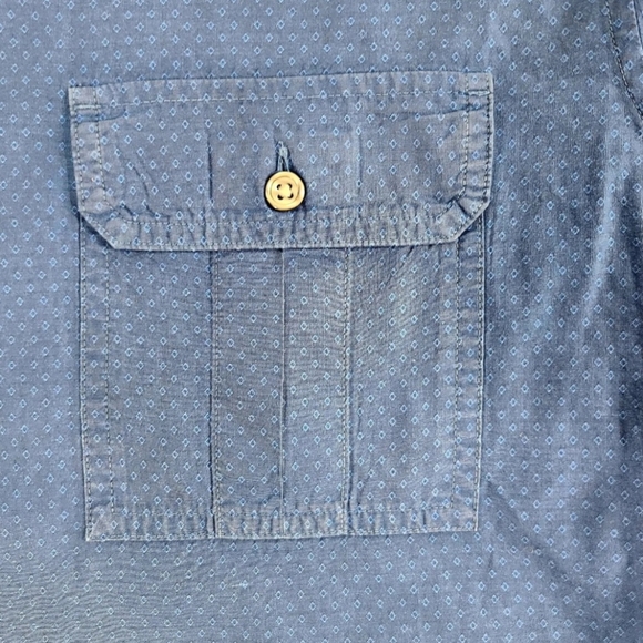 Marc Anthony Men's Shirt XL Slim Fit Button Up Short Sleeve Blue Cotton Casual - Picture 3 of 11